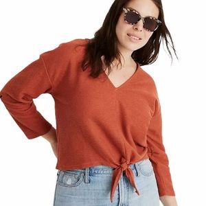 Madewell Tops | burnt orange tie-front